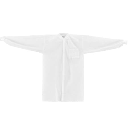 Global Industrial Disposable Lab Coat, Polypropylene, 1 Pocket, Snap Front, Open Collar Closure, White, 2XL, 25 PK 708309XXL